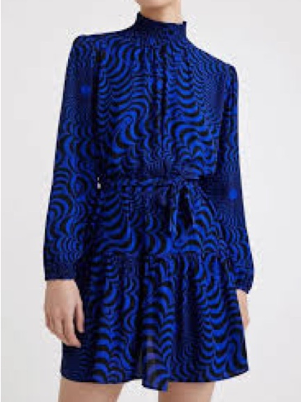 NWT Psychedelic Desigual Large Blue/Black Retro Style Dress